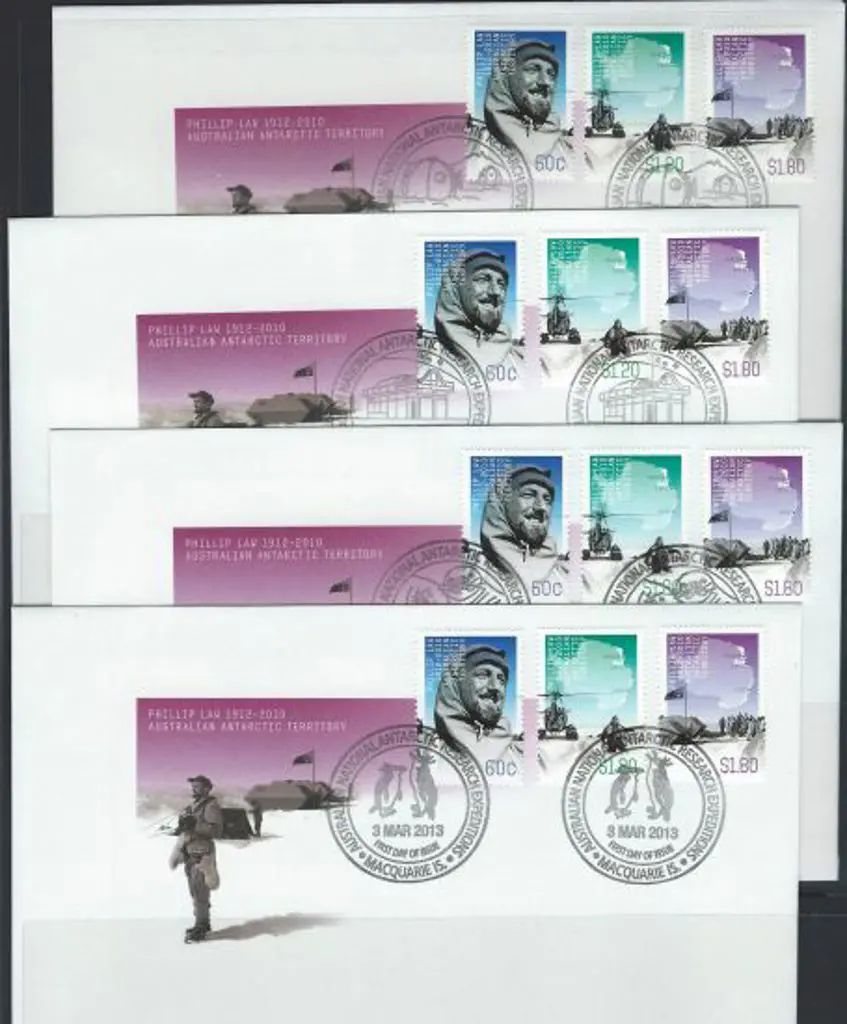 2012/13 Phillip Law set of 3 on 4 separate FDC's ... Image 1++