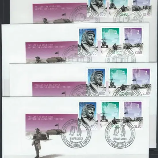 2012/13 Phillip Law set of 3 on 4 separate FDC's ...