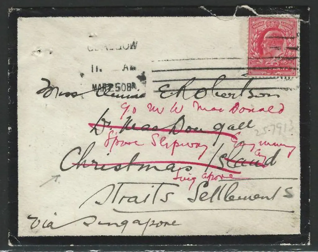 1908 incoming mourning cover from Glasgow with 1d ... Image 1++