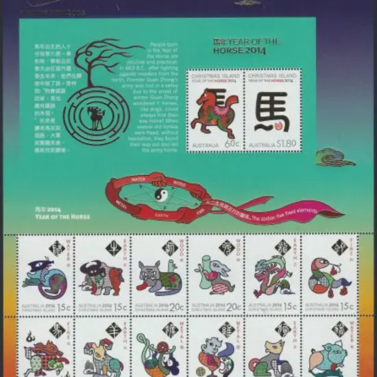 2014 Year of the Horse M/S overprinted "Canberra ...