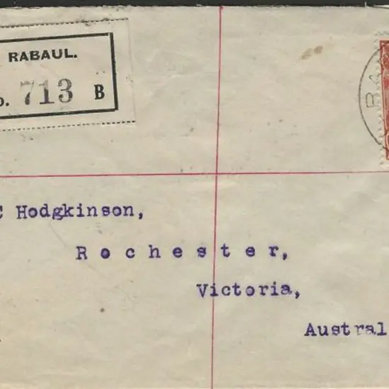 1921 (20th July) 5d brown KGV on reg cover tied by ...