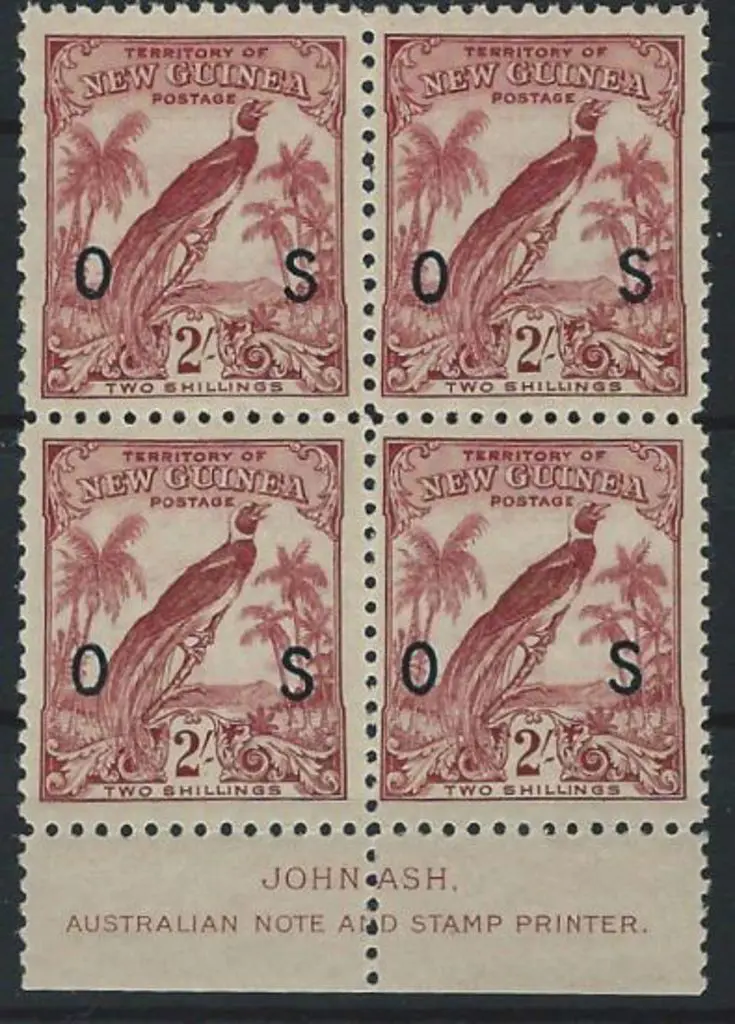 1932 2/- dull-lake Bird of Paradise (undated) ovpt ... Image 1++