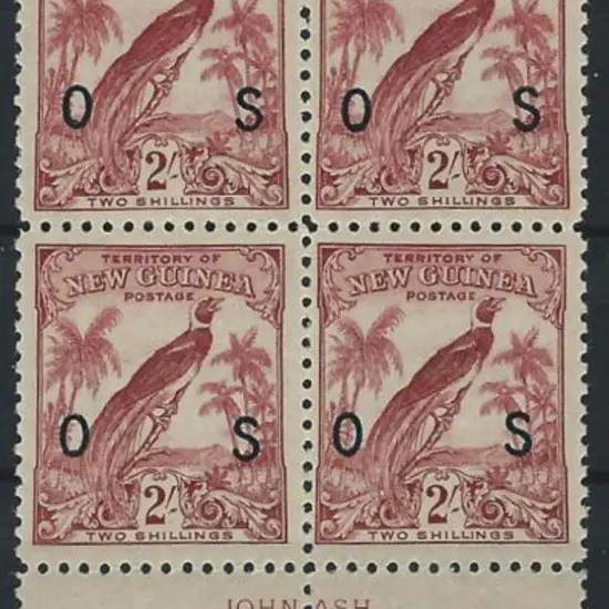 1932 2/- dull-lake Bird of Paradise (undated) ovpt ...