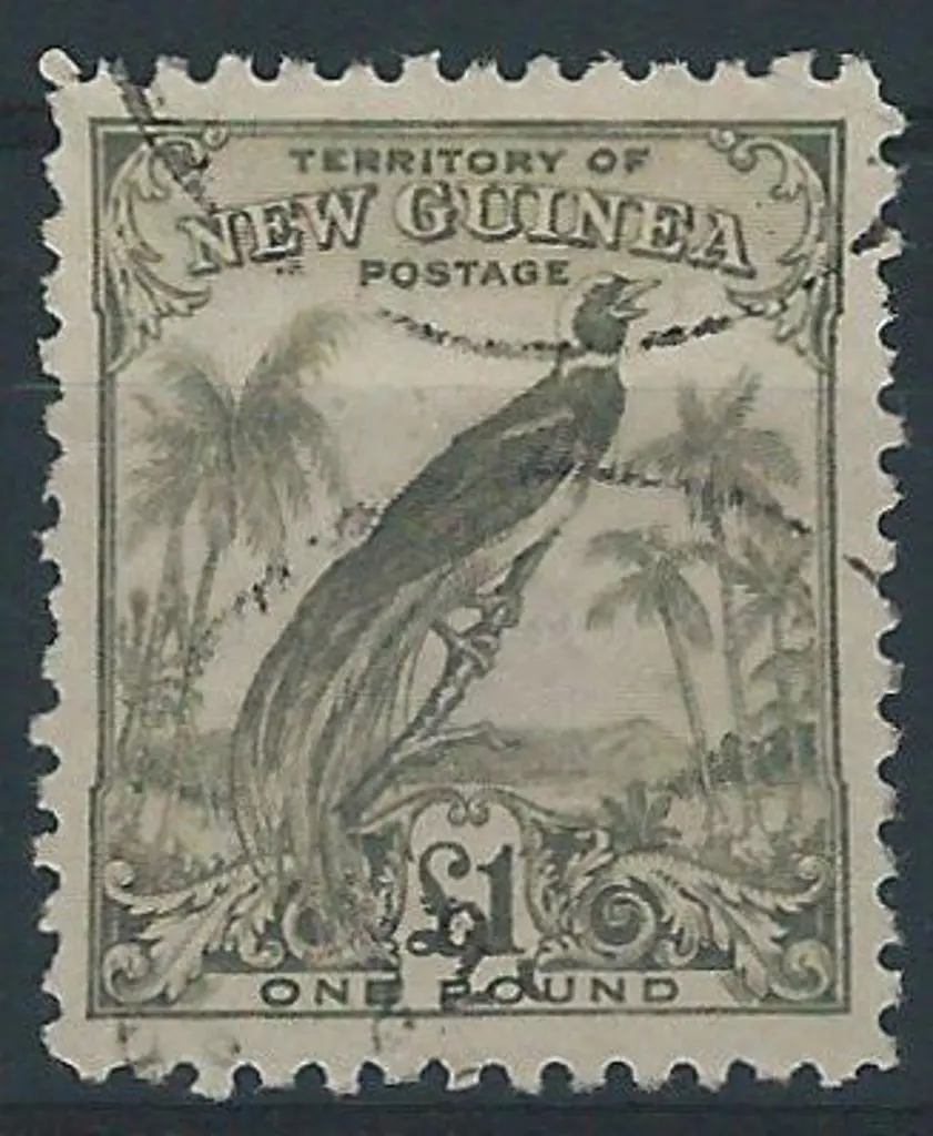 1932 £1 olive-grey Bird of Paradise (undated). F/U ... Image 1++