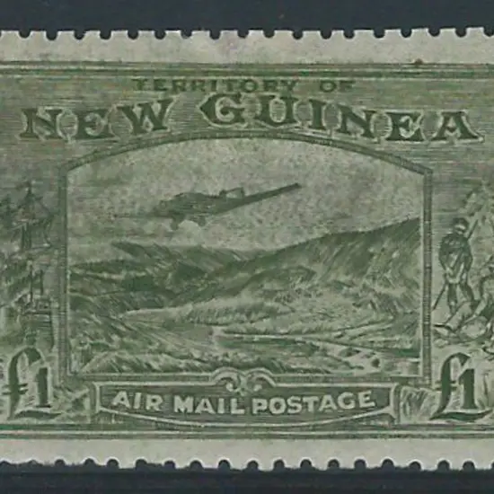 1939 £1 Bulolo forgery in dull green. Unusually ...