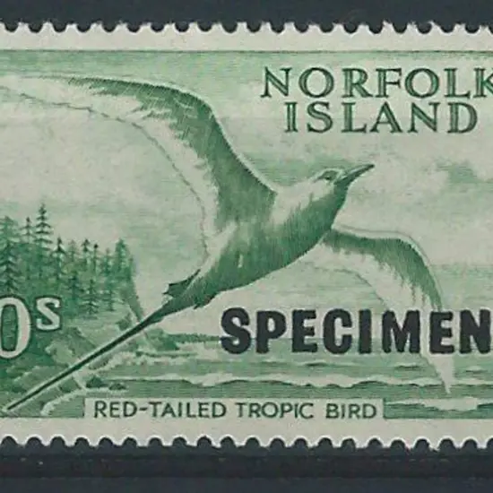 1960 10/- Tropic Bird overprinted "SPECIMEN" ...