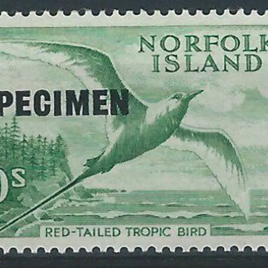 1960 10/- Tropic Bird overprinted "SPECIMEN" ...
