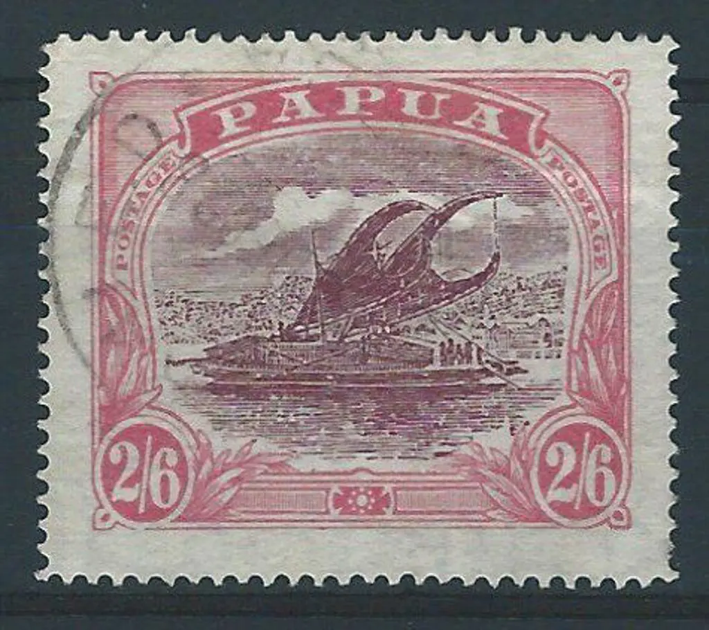 1919 2/6d maroon & pale pink with "white line in ... Image 1++