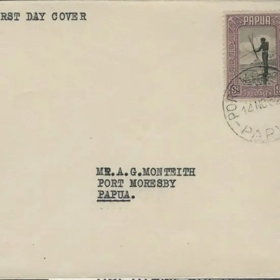 1932 (14th Nov) 9d Fisherman on plain FDC with ...