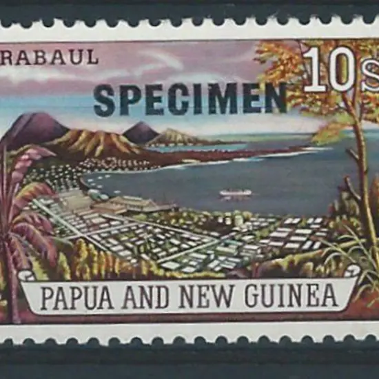 1963 10/- Rabaul overprinted "SPECIMEN" at 15.5mm. ...