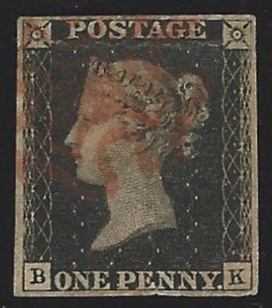 1840 1d black lightly used with red Maltese Cross. ... Image 1++