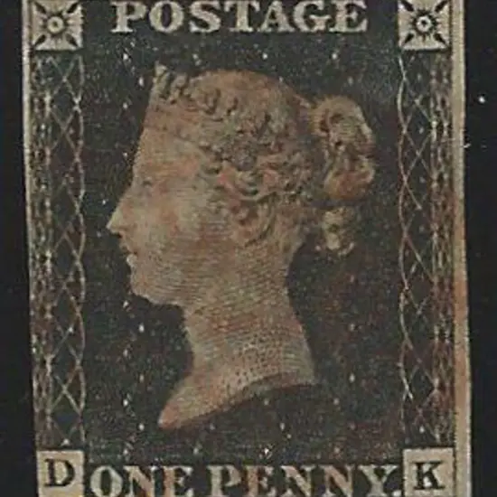 1840 1d black with light indistinct red Maltese ...