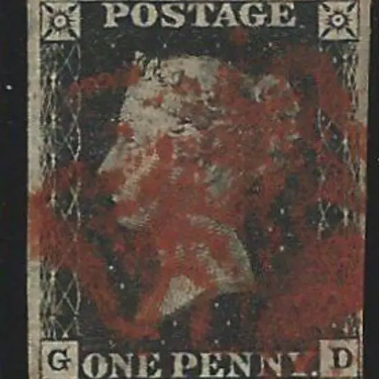 1840 1d black with slightly smudged red Maltese ...