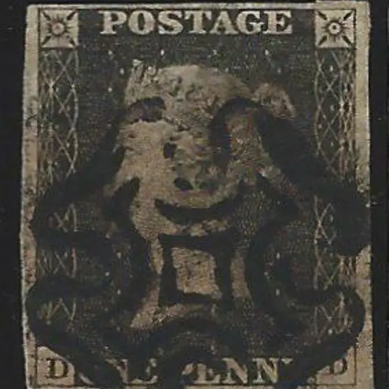 1840 1d black fine used by full Maltese Cross in ...