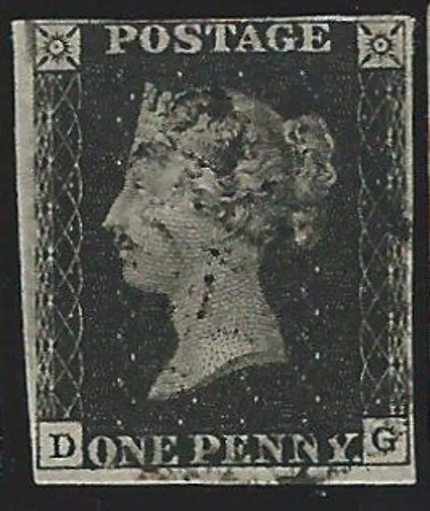 1840 1d black, Plate 8, lightly used by black ... Image 1++