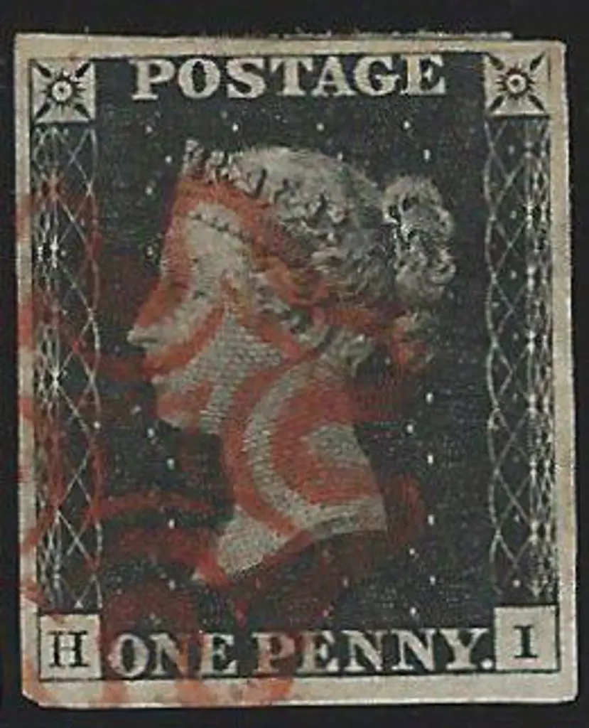1840 1d black cancelled with clear red Maltese ... Image 1++