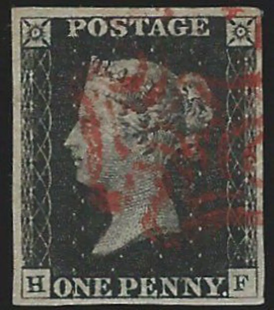 1840 1d black F/U with neat Maltese Cross cancel ... Image 1++