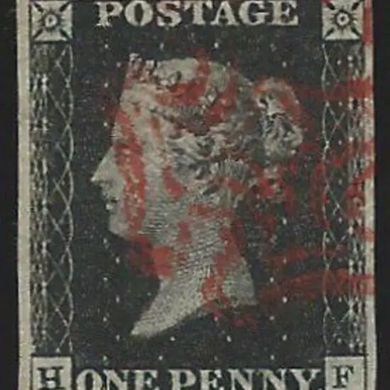 1840 1d black F/U with neat Maltese Cross cancel ...