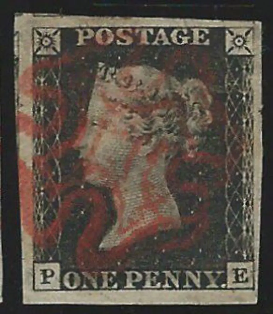 1840 1d black nicely used with an almost complete ... Image 1++