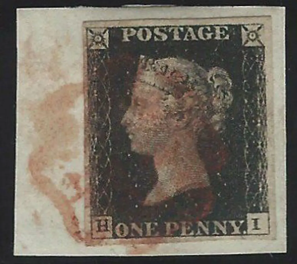 1840 1d black on piece tied by watery red Maltese ... Image 1++