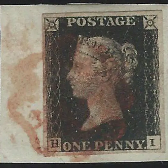 1840 1d black on piece tied by watery red Maltese ...