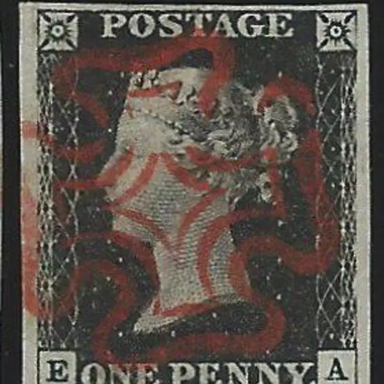 1840 1d black, Plate 4, fine used with crisp, ...