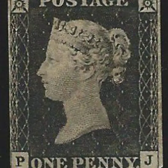 1840 1d black Plate 3 unused with part original ...