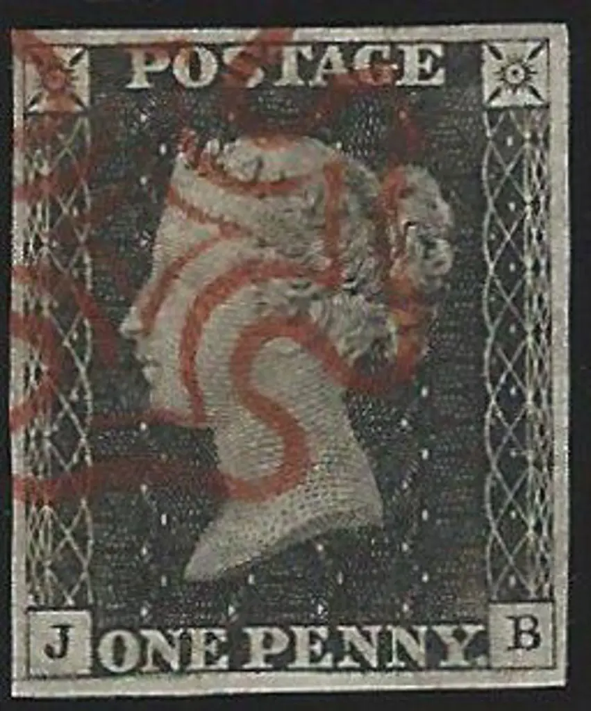 1840 1d grey-black (worn plate) fine used by crisp ... Image 1++