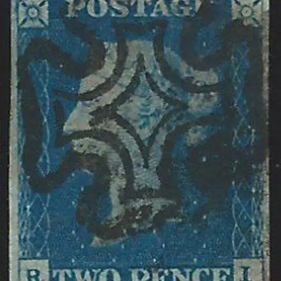 1840 2d deep full blue fine used by complete bold, ...