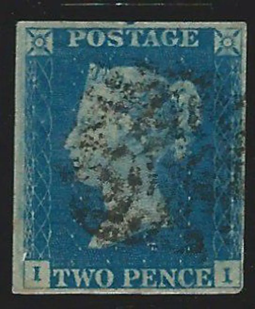 1840 2d blue with patchy Maltese Cross pmk. Close ... Image 1++