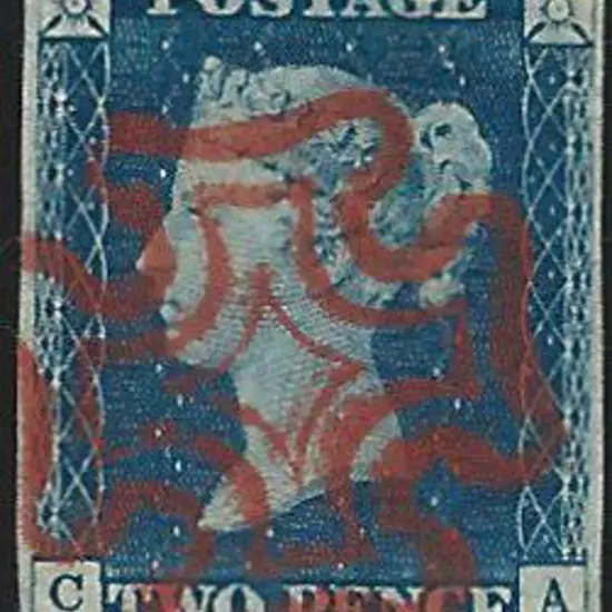 1840 2d blue Plate 1. Superb used by a crisp full ...