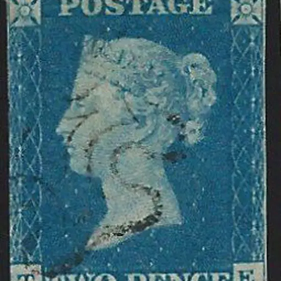 1840 2d pale blue with light, crisp Maltese Cross ...