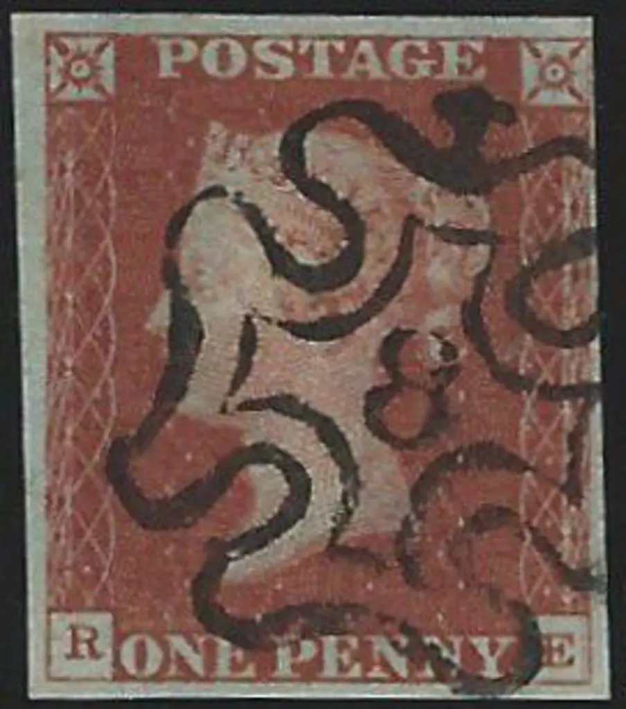 1841 1d red-brown QV, plate 34 with a superb "8" ... Image 1++