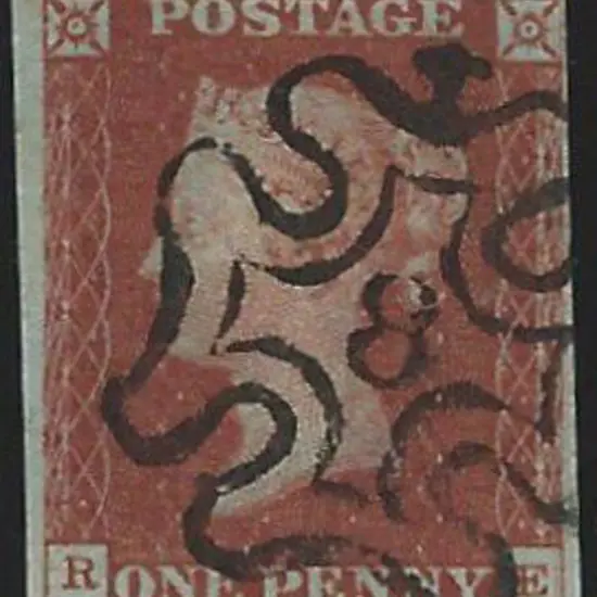 1841 1d red-brown QV, plate 34 with a superb "8" ...