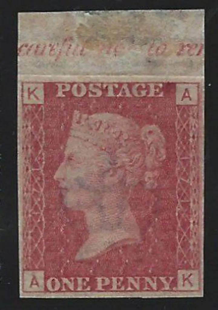 1858/79 1d red-brown QV imperforate Imprimatur for ... Image 1++