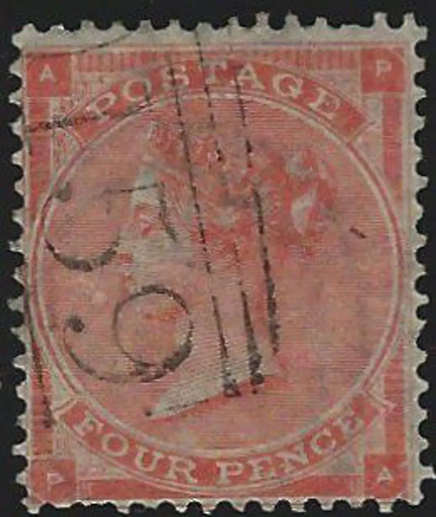 1864 4d bright red with "Hair Lines" & lettered ... Image 1++