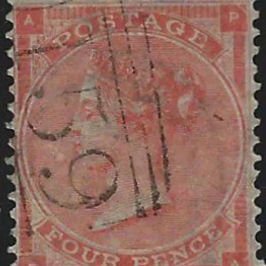 1864 4d bright red with "Hair Lines" & lettered ...