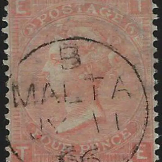 1865 4d dull vermilion QV, Plate 7, well centred ...