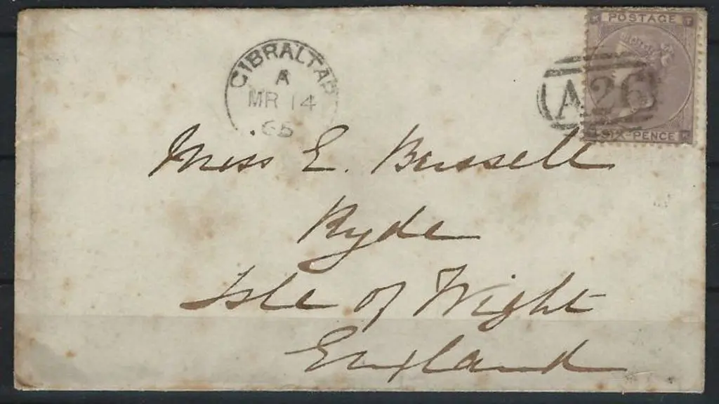 1865 (March) used abroad cover with 6d lilac ... Image 1++