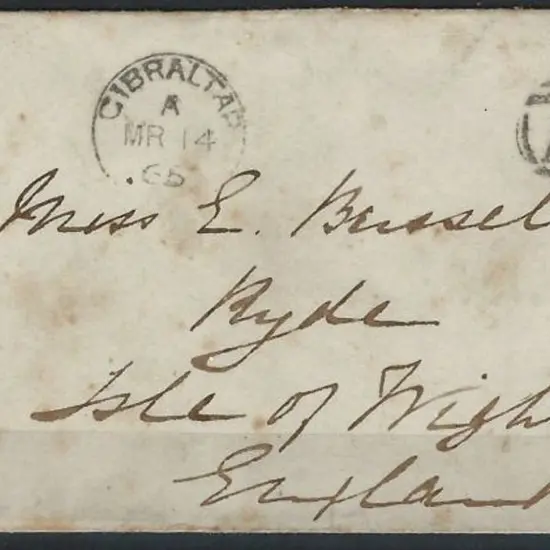 1865 (March) used abroad cover with 6d lilac ...