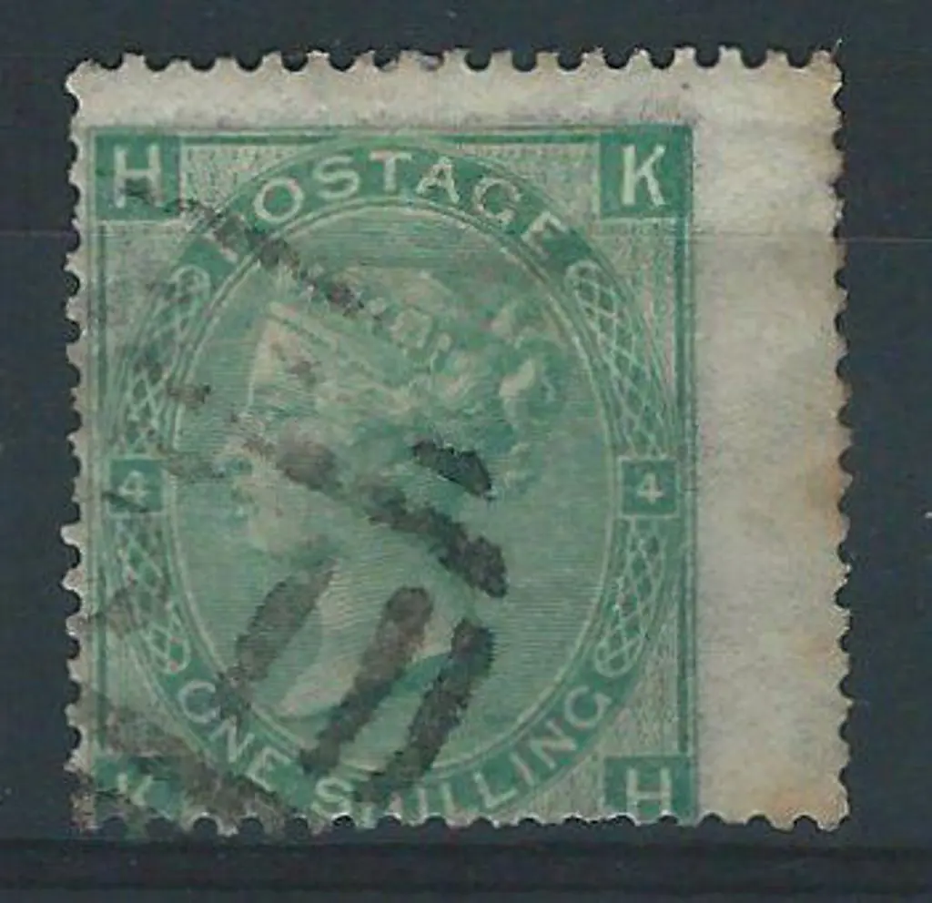 1865 1/- green QV F/U by light barred numeral ... Image 1++