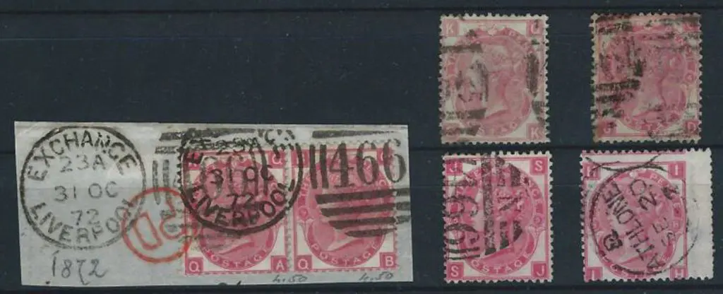 1867 3d rose/deep rose QV, Spray of Rose wmk ... Image 1++