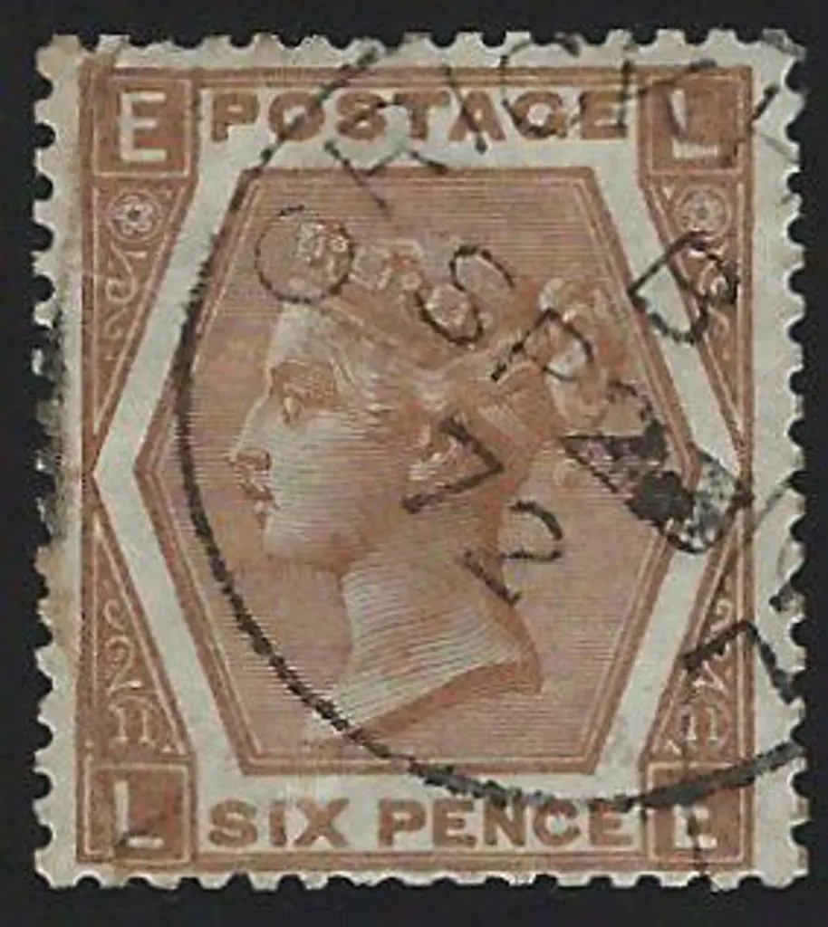 1872 6d deep chestnut QV, Plate 11 fine used with ... Image 1++