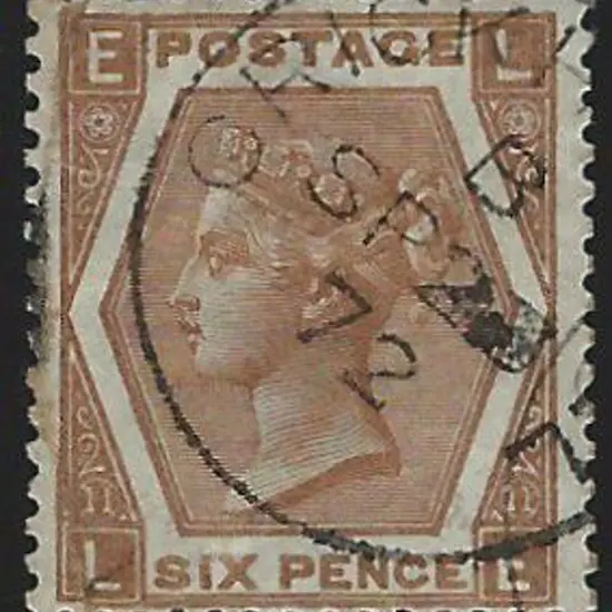 1872 6d deep chestnut QV, Plate 11 fine used with ...