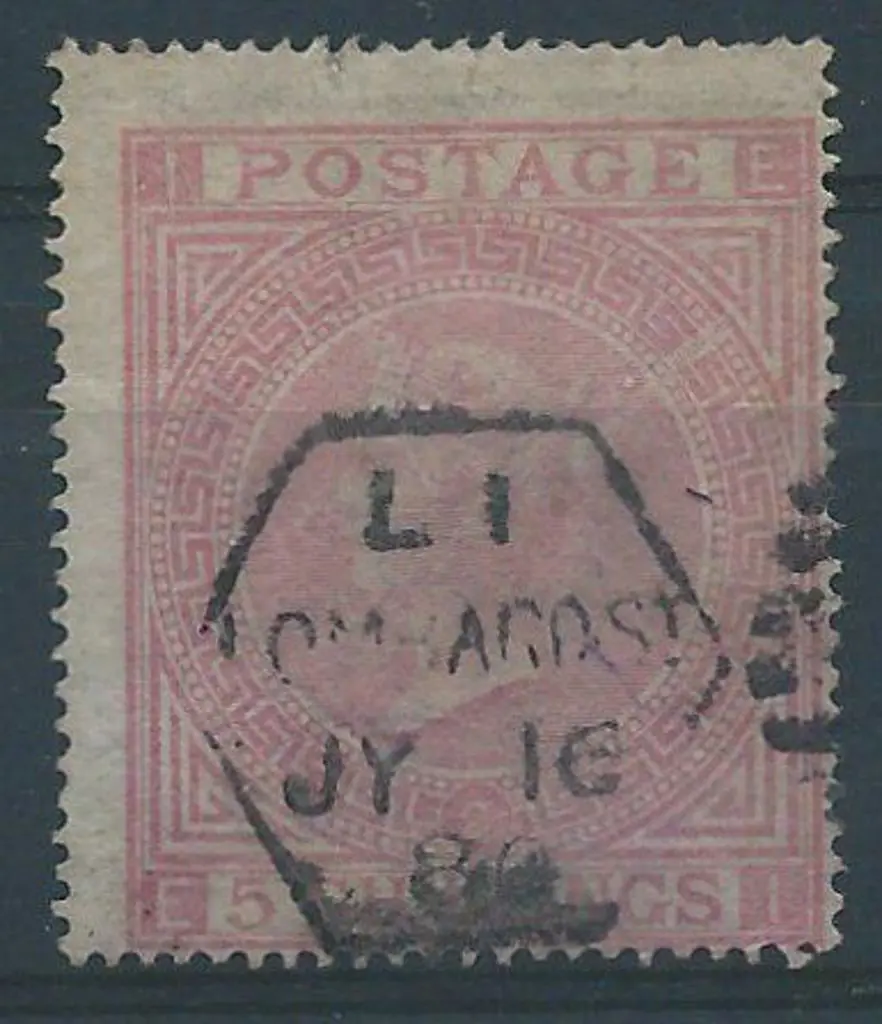 1874 5/- pale rose QV, Plate 2. Good to fine used ... Image 1++