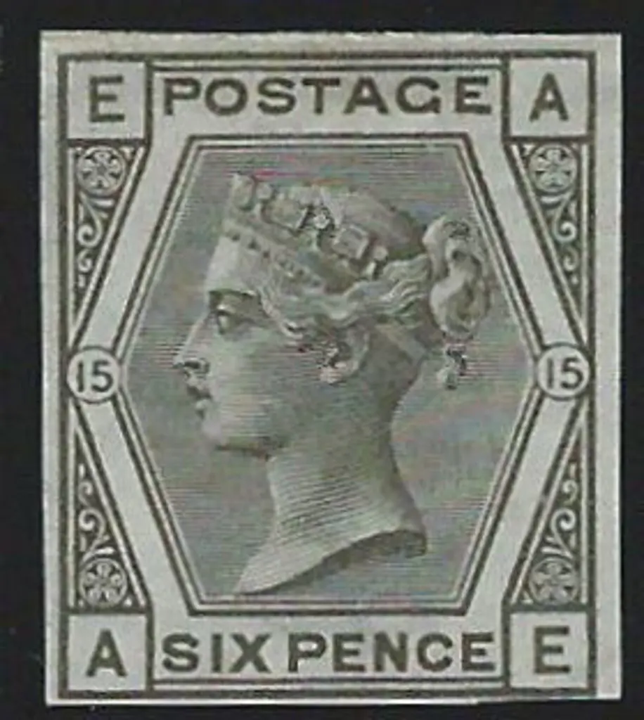 1876 6d grey QV, Plate 15 imperforate Imprimatur ... Image 1++