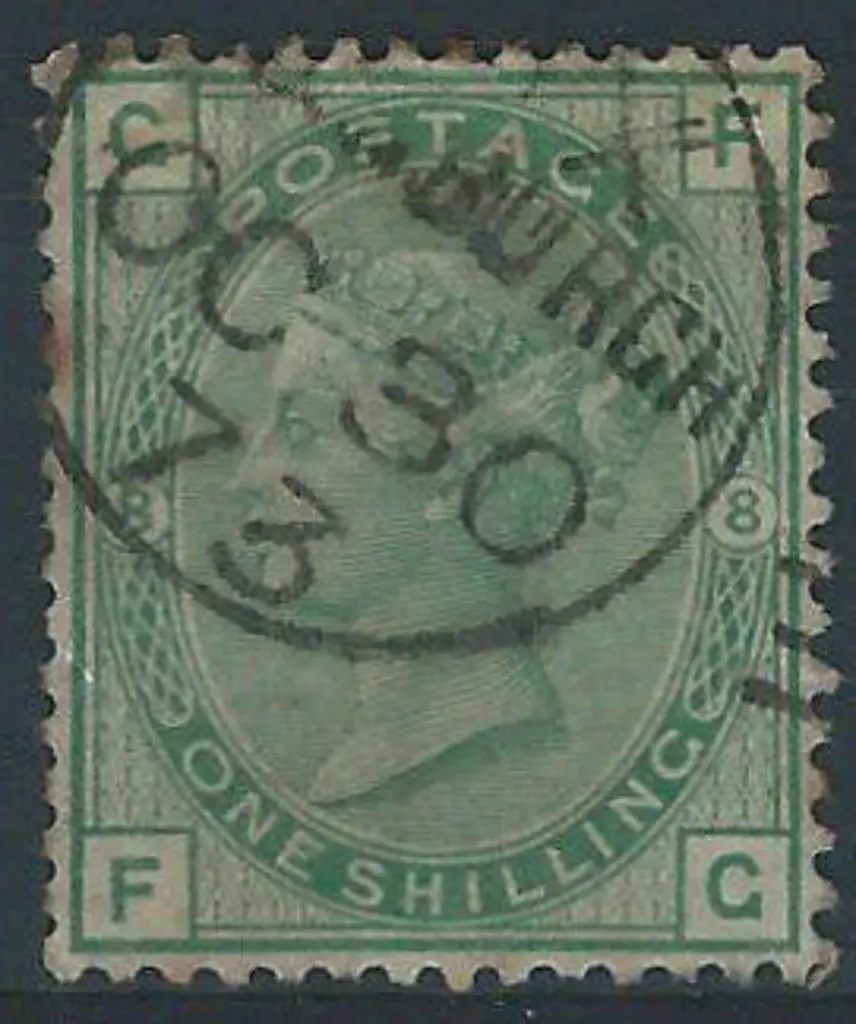 1873 1/- deep green QV, Plate 8 attractively fine ... Image 1++