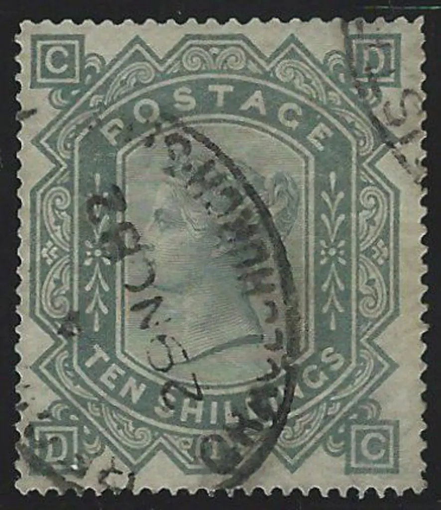1878 10/- greenish grey QV. Good to fine used with ... Image 1++