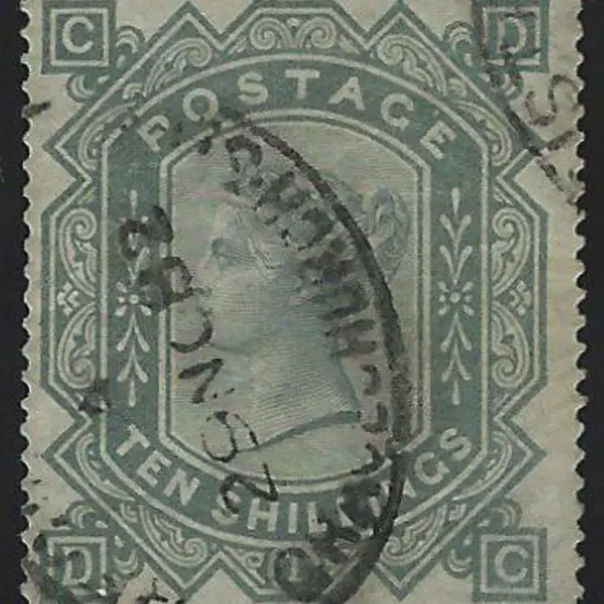 1878 10/- greenish grey QV. Good to fine used with ...