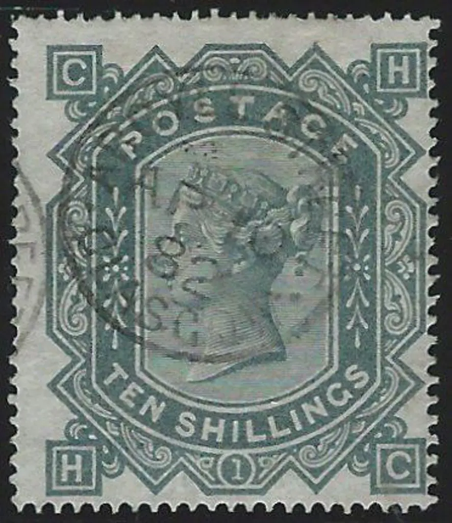 1878 10/- greenish grey QV. F/U with Argyle ... Image 1++